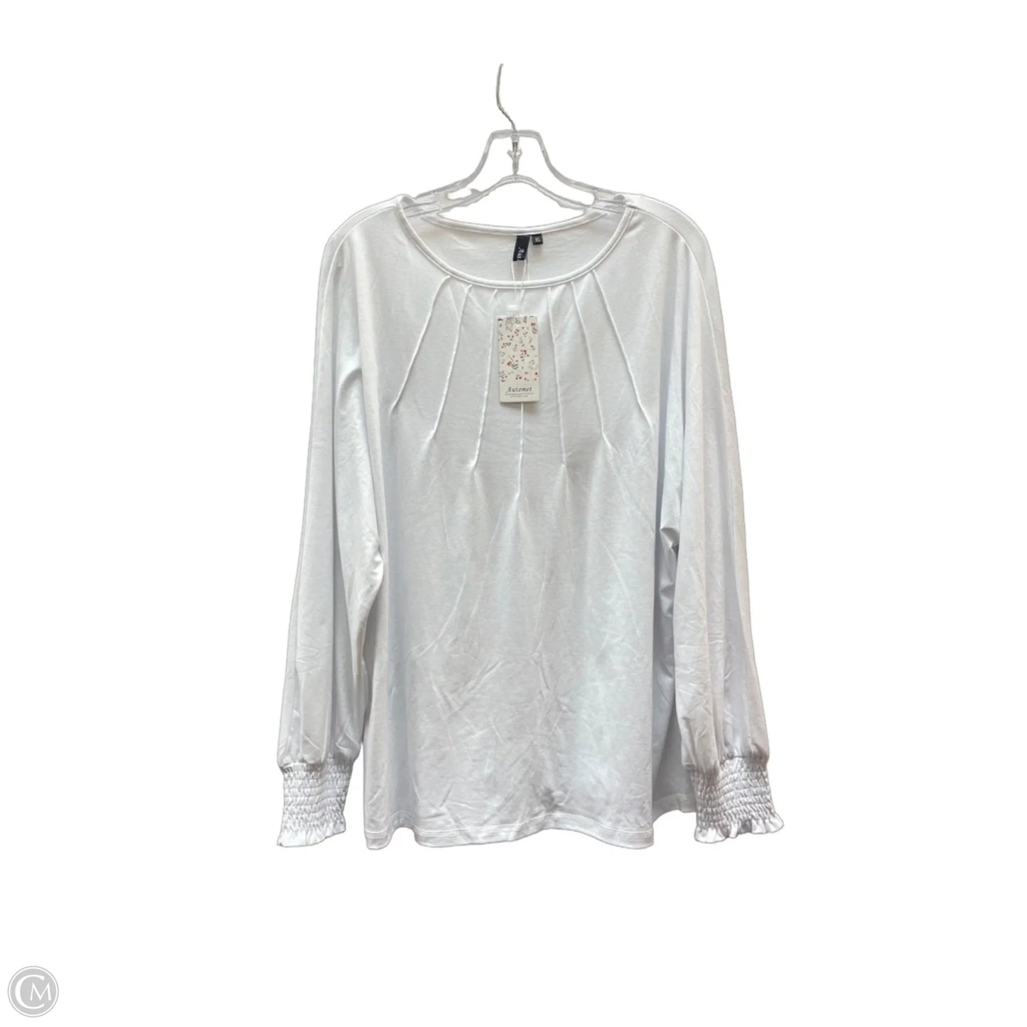 Top Long Sleeve Basic By Automet In White, Size: Xl