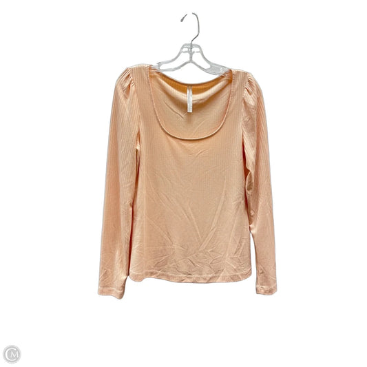 Top Long Sleeve Basic By Anthropologie In Orange, Size: M