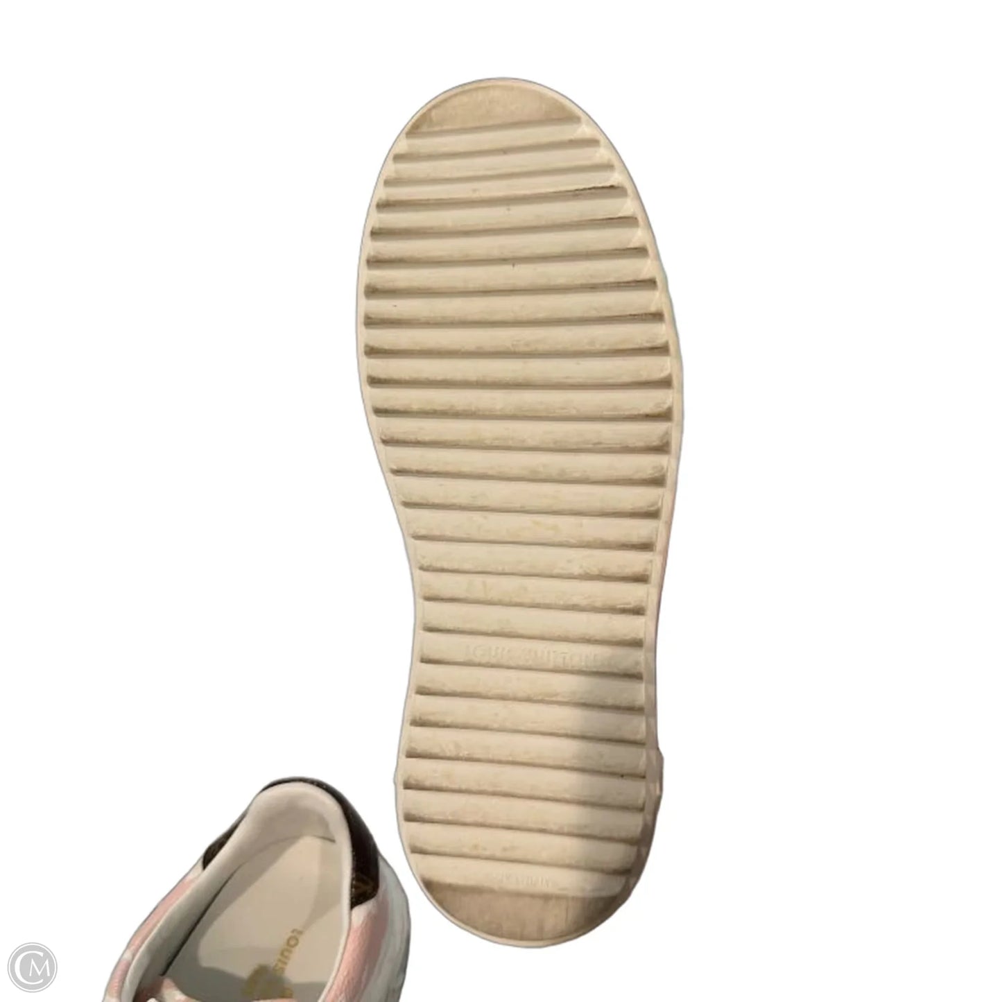 Shoes Luxury Designer By Louis Vuitton In Pink & White, Size: 6.5