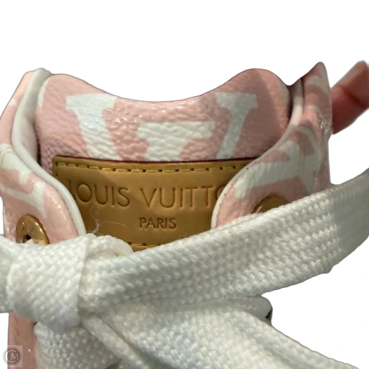 Shoes Luxury Designer By Louis Vuitton In Pink & White, Size: 6.5
