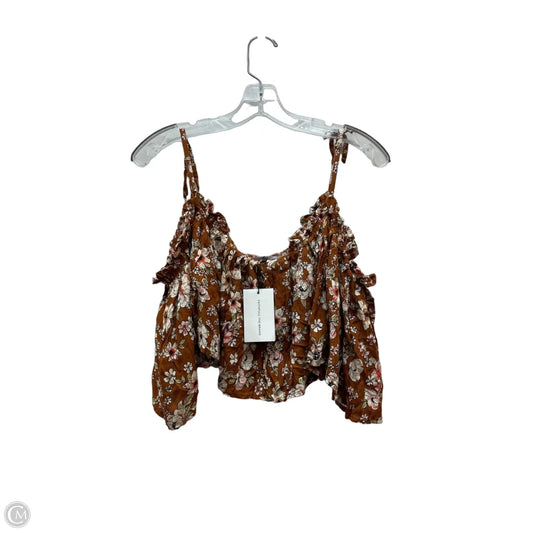 Top Sleeveless By Faithfull The Brand In Brown & Yellow, Size: S