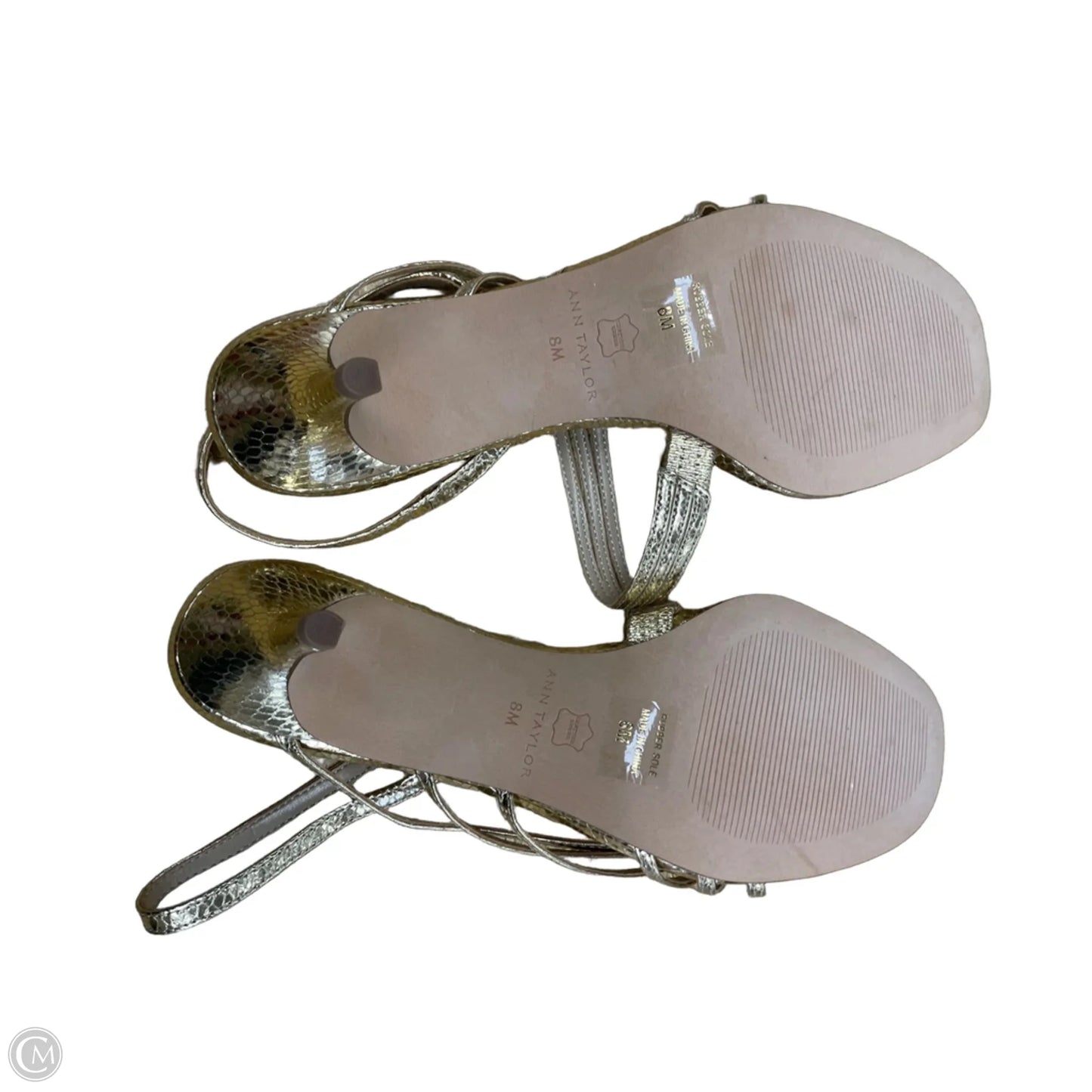 Sandals Heels Kitten By Ann Taylor In Gold, Size: 8