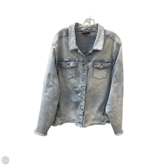 Jacket Shirt By Diane Gilman In Blue Denim, Size: 3x