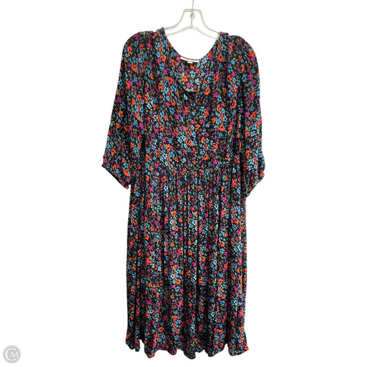 Dress Casual Midi By Woman Within In Floral Print, Size: 2x