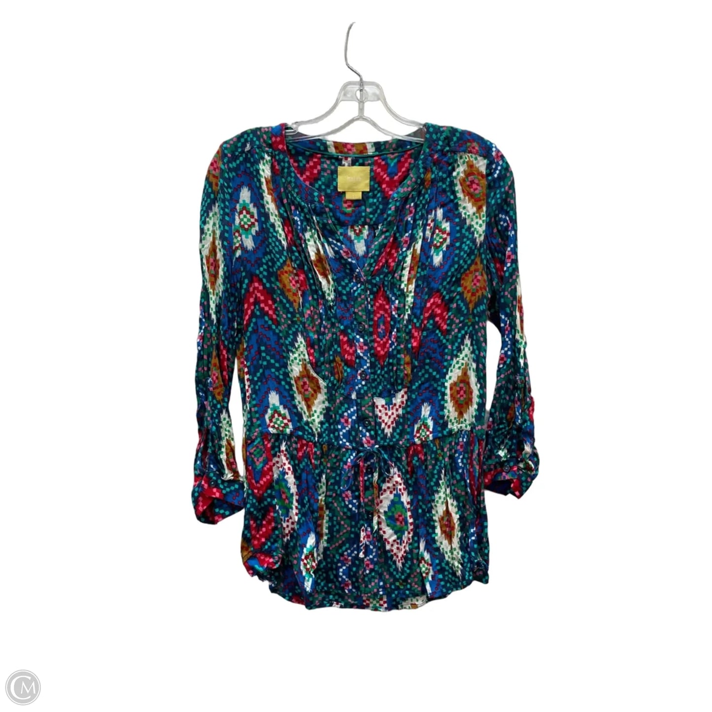 Top Long Sleeve By Maeve In Blue & Pink, Size: Xs