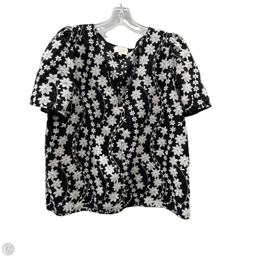 Top Short Sleeve By Sezane In Black & Cream, Size: L