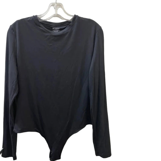 Top Long Sleeve Basic By Pumiey In Black, Size: 2x