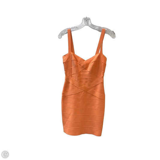 Dress Luxury Designer By Herve Leger In Orange, Size: S