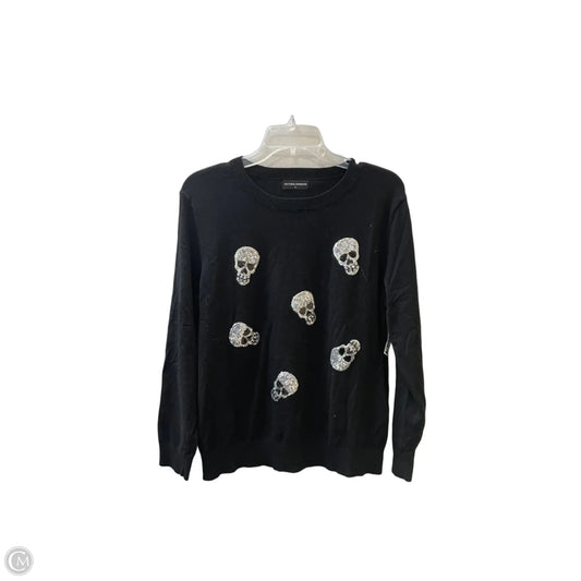 Sweater By Victoria Harbor In Black & Silver, Size: Xl