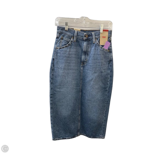 Skirt Midi By Levis In Blue Denim, Size: 2