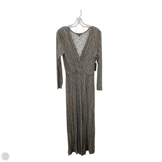 Dress Casual Maxi By Ella Moss In Black & Tan, Size: L