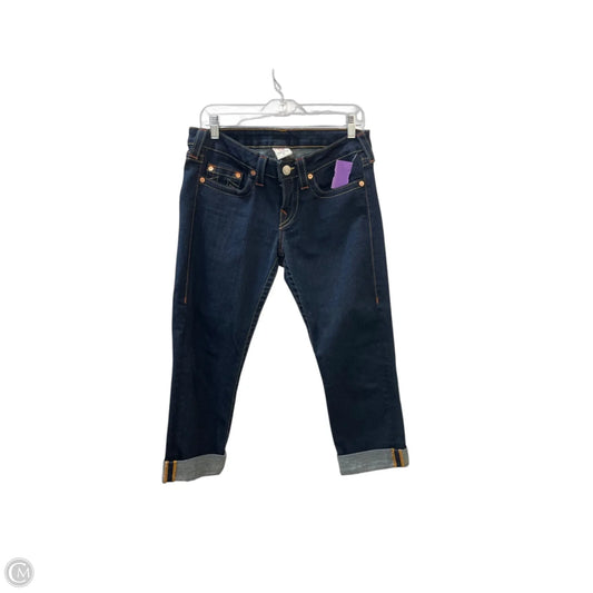 Jeans Cropped By True Religion In Blue Denim, Size: 8