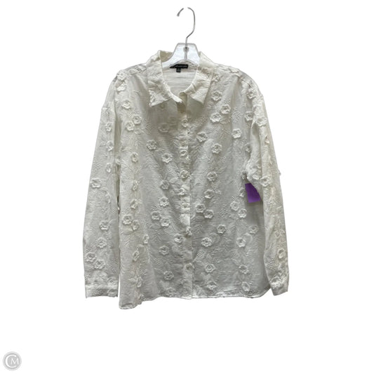 Top Long Sleeve By Adrianna Papell In White, Size: M