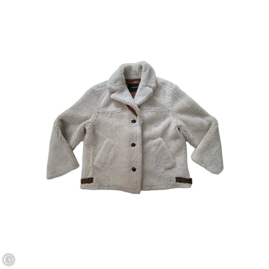 Jacket Designer By Coach In Brown & Cream, Size: L