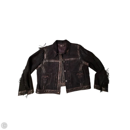 Jacket Leather By Ralph Lauren Black Label In Black, Size: S