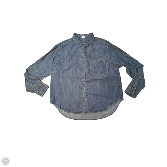 Top Long Sleeve By Kule In Blue Denim, Size: Xl