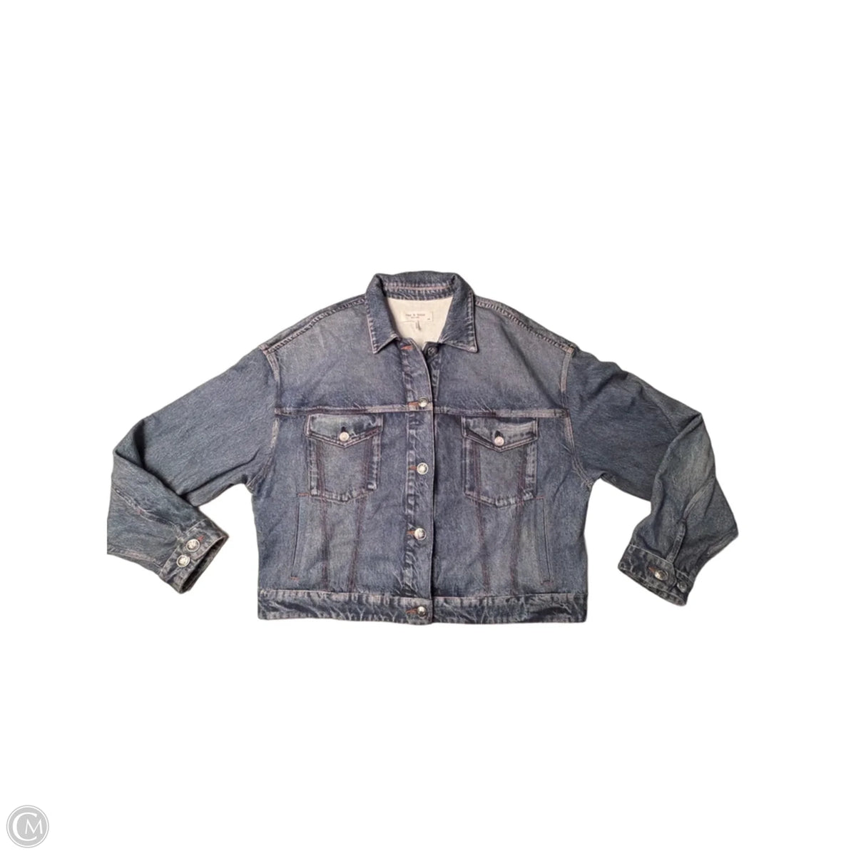 Jacket Denim By Rag And Bone In Blue, Size: L