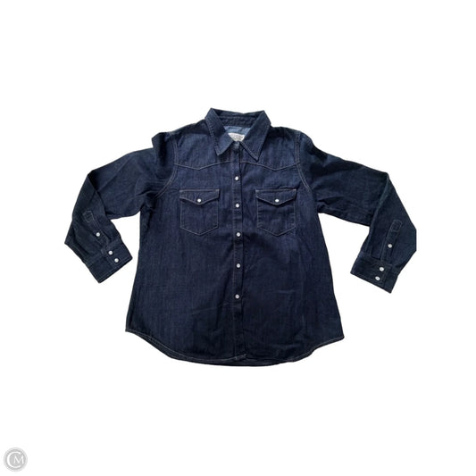 Top Long Sleeve By Nili Lotan In Blue Denim, Size: Xl