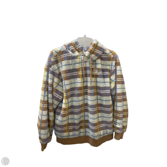 Athletic Sweatshirt Hoodie By Felix The Cat In Plaid Pattern, Size: M