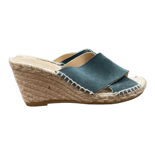 Blue Sandals Heels Wedge By maypol Size: 7.5