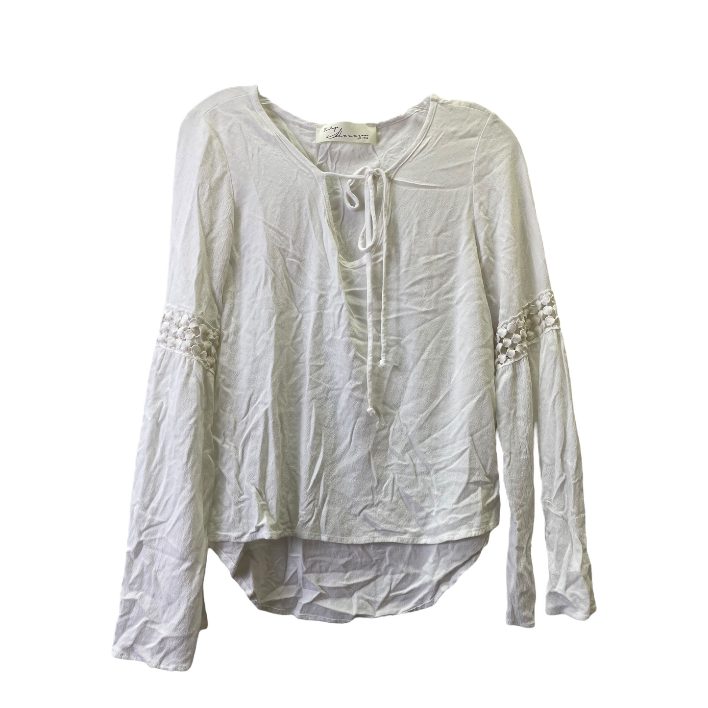 White Top Long Sleeve By Vintage Havana, Size: S