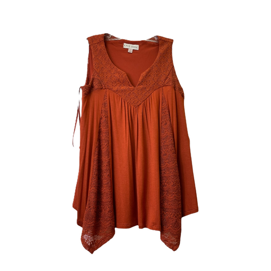 Orange Top Sleeveless By Knox Rose, Size: S