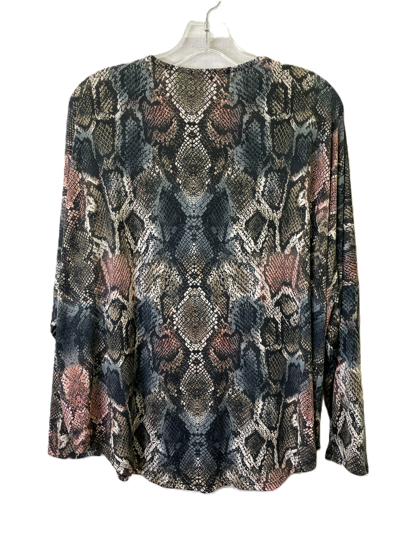 Top Long Sleeve By Ariella In Animal Print, Size: L