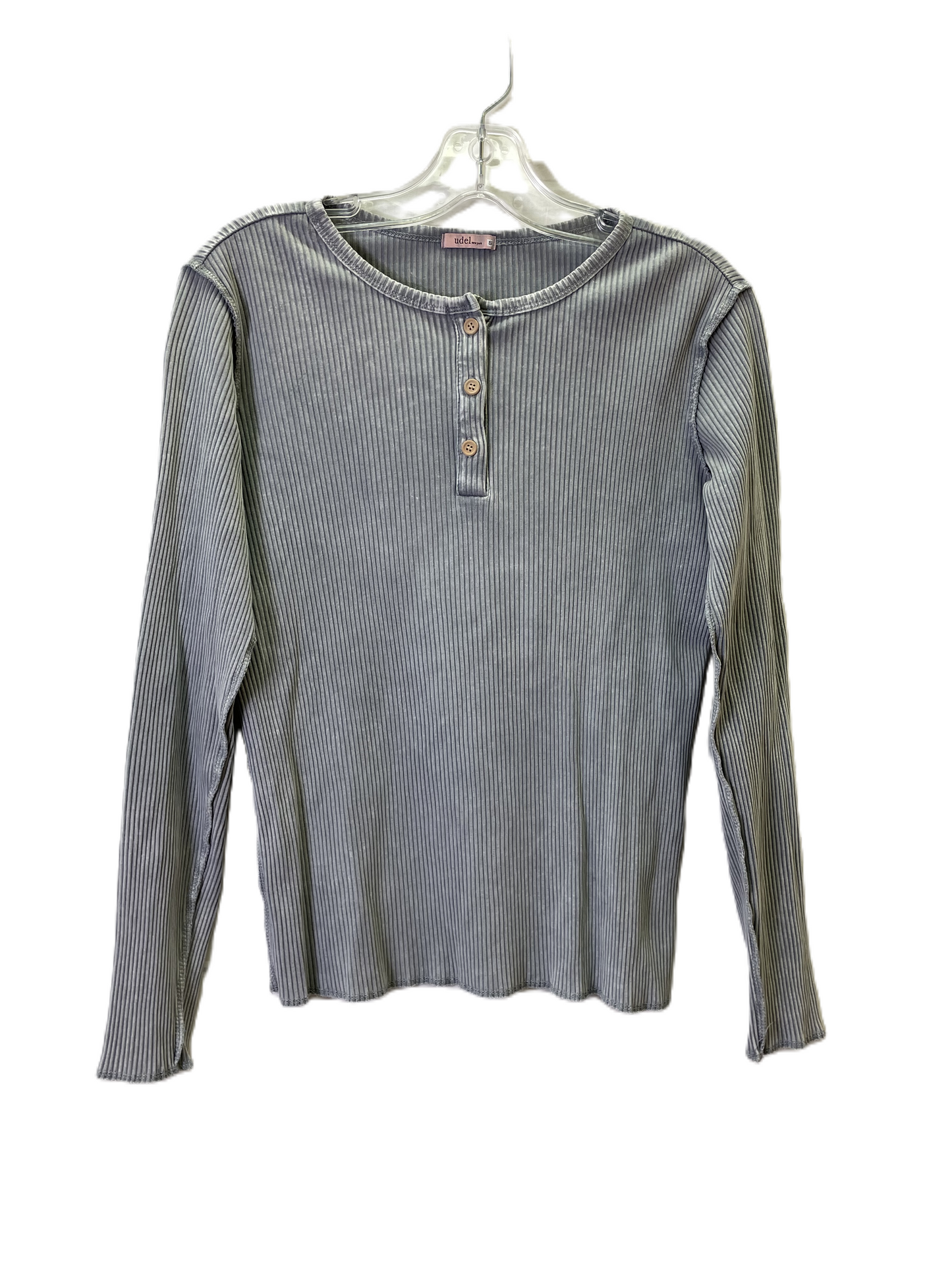 Top Long Sleeve By Udel In Grey, Size: S