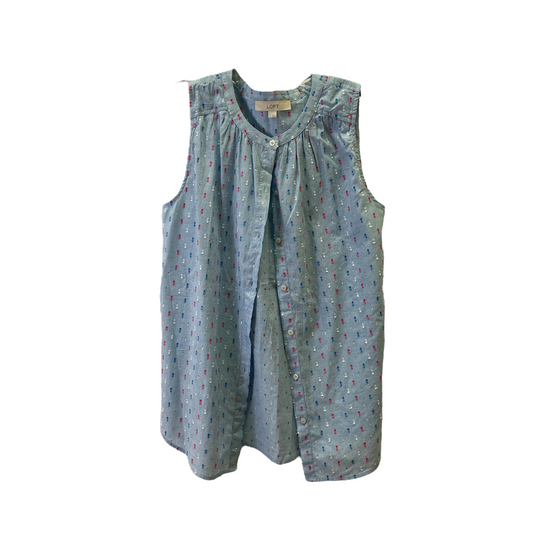 Blue Top Sleeveless By Loft, Size: S