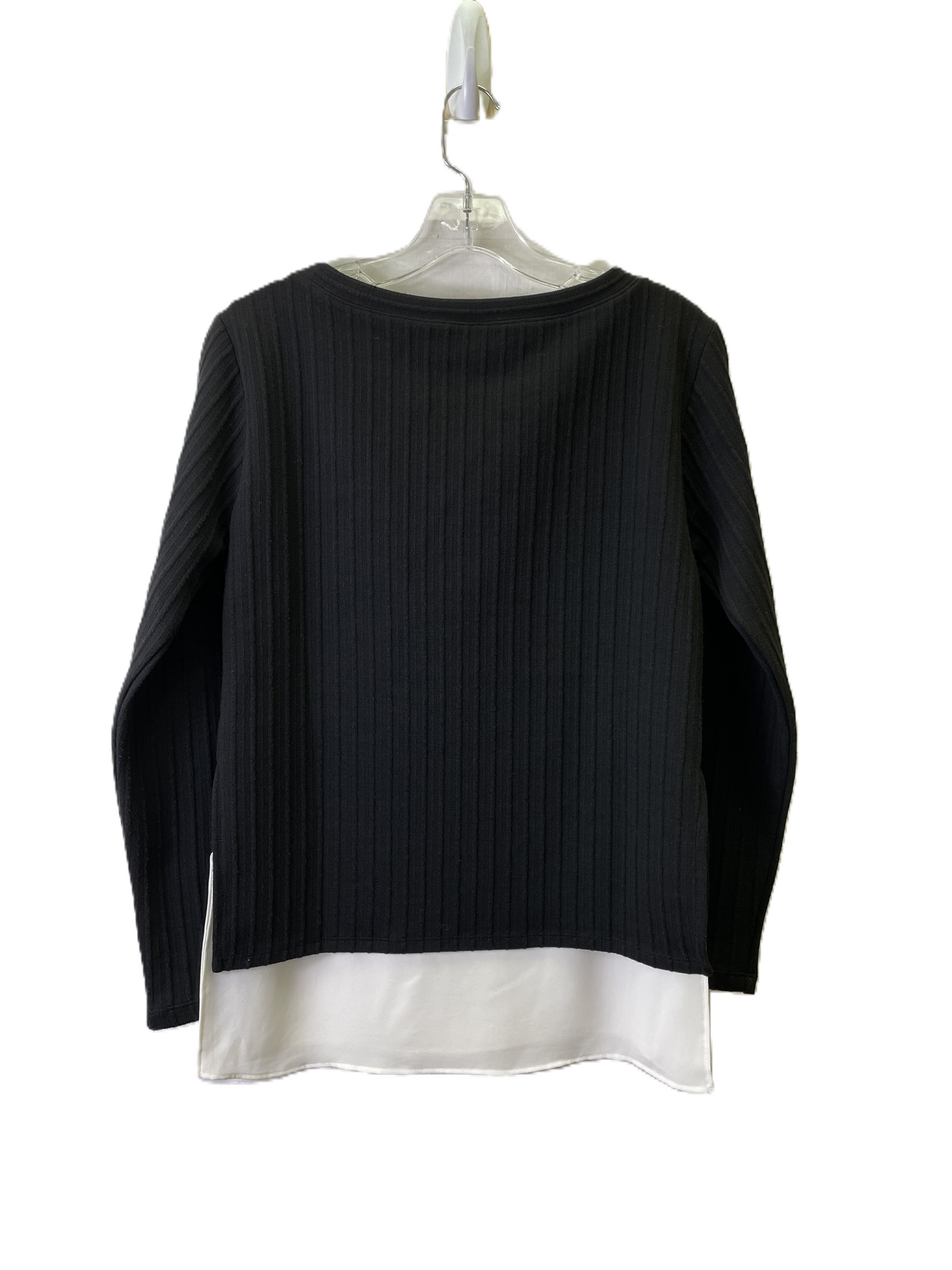 Top Long Sleeve By White House Black Market In Black White, Size: Xs