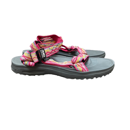 Grey & Pink Sandals Flats, Size: 12
