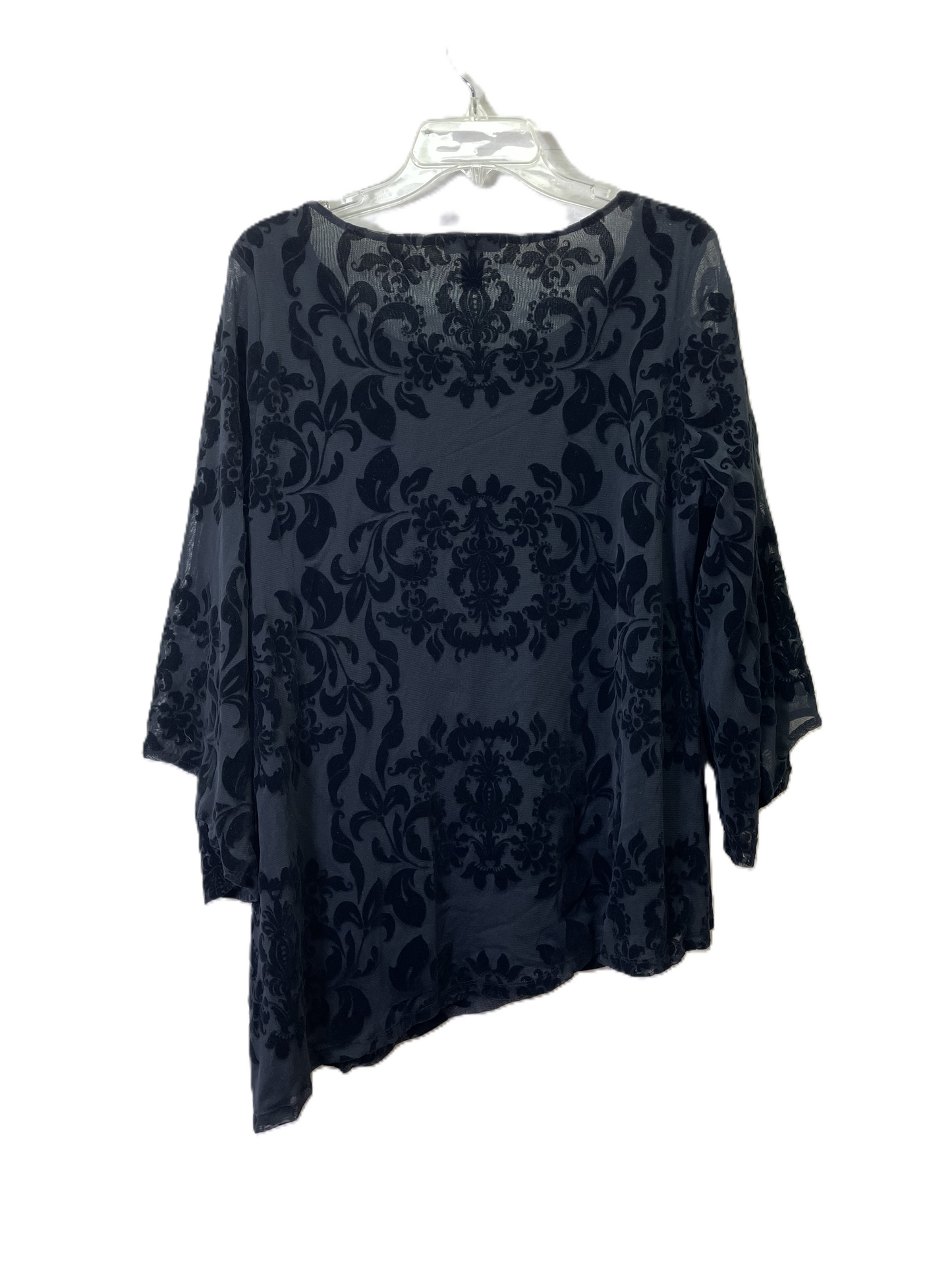 Top 3/4 Sleeve By Alfani In Black, Size: 1x