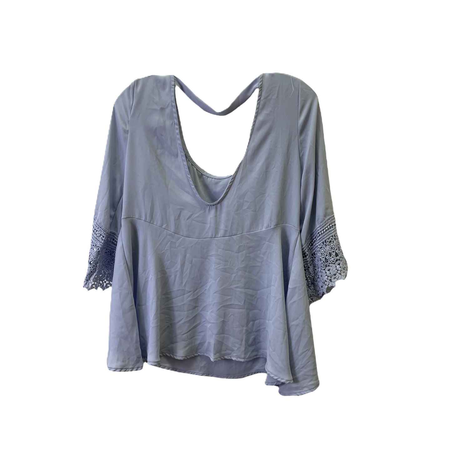 Blue Top 3/4 Sleeve By Tobi, Size: M