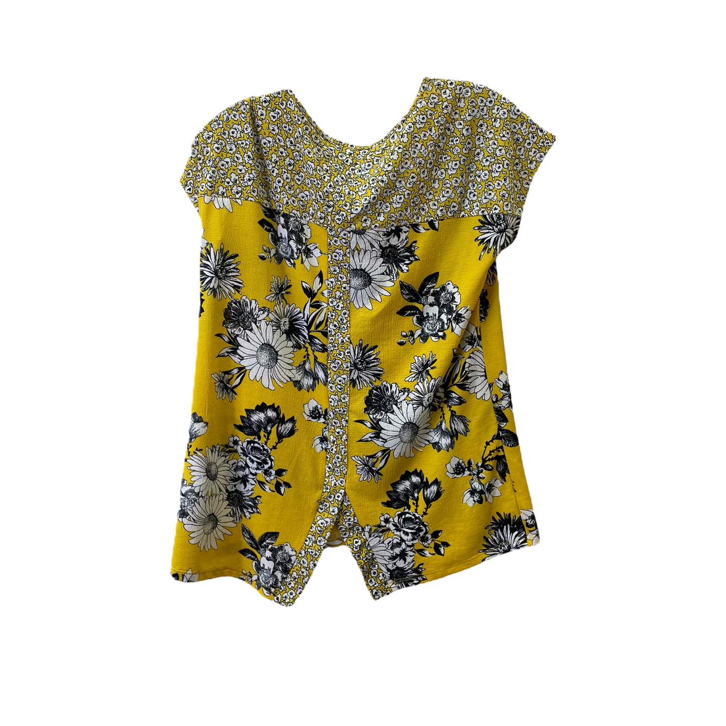 Yellow Top Short Sleeve By Ava James, Size: S