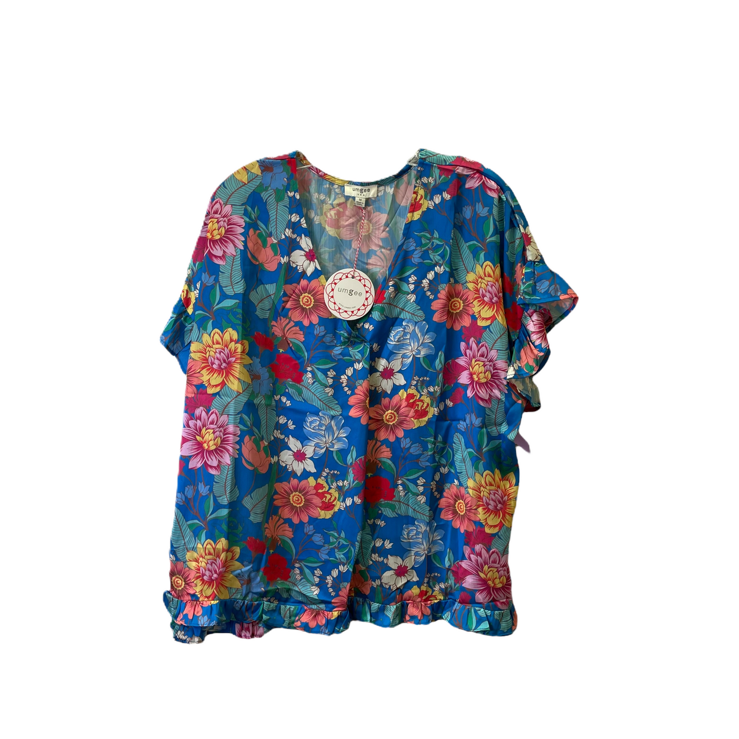 Blue & Red Top Short Sleeve By Umgee, Size: M