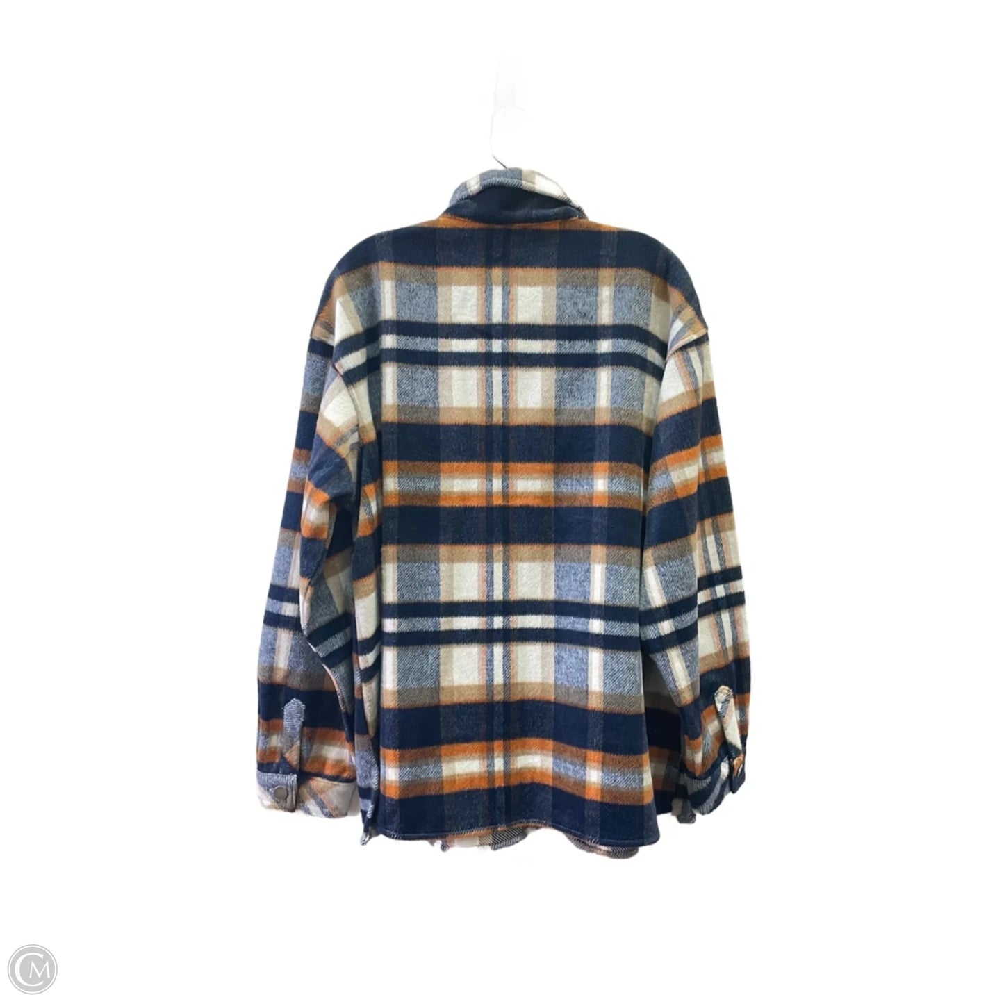 Jacket Shirt By NINE EIGHT In Plaid Pattern, Size: Xl