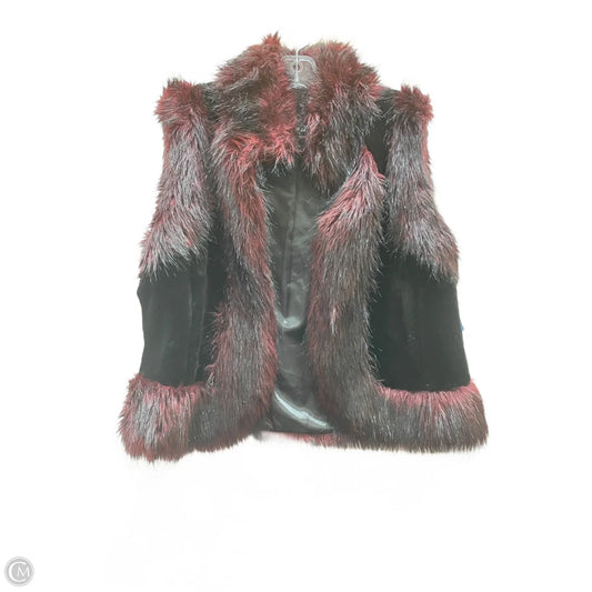 Vest Faux Fur & Sherpa By OUTDOORS EDITION In Black & Red, Size: L