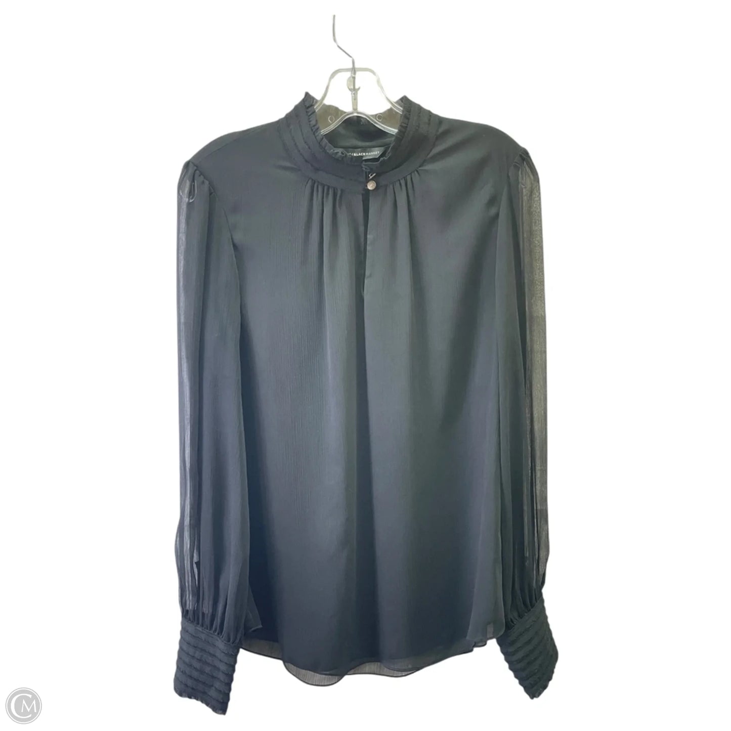Blouse Long Sleeve By White House Black Market In Black, Size: 8