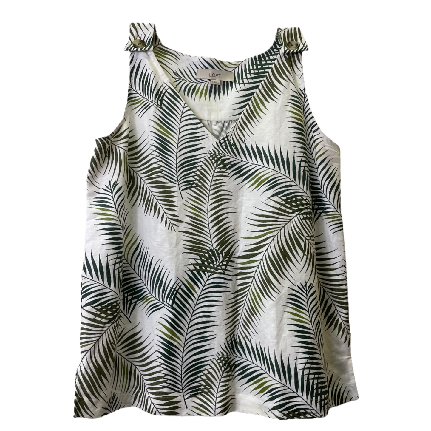 Green & White Top Sleeveless By Loft, Size: Xs