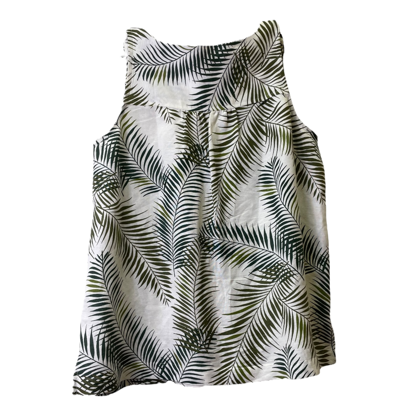 Green & White Top Sleeveless By Loft, Size: Xs