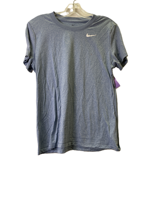 Blue Athletic Top Short Sleeve By Nike, Size: L