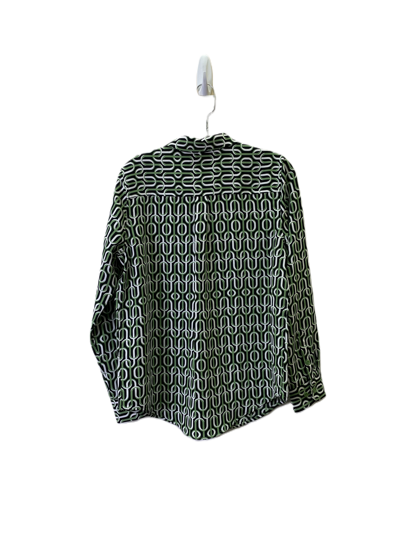 Top Long Sleeve By Alfani In Green & White, Size: M