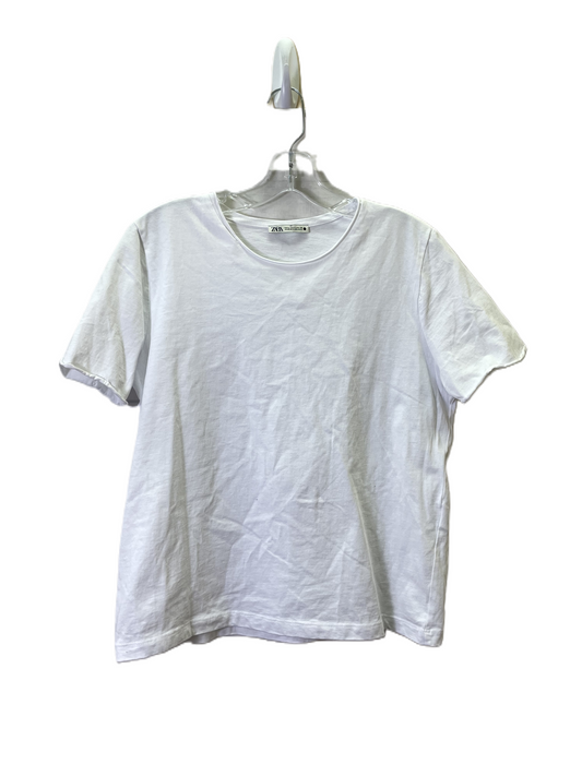 Top Short Sleeve Basic By Zara In White, Size: L