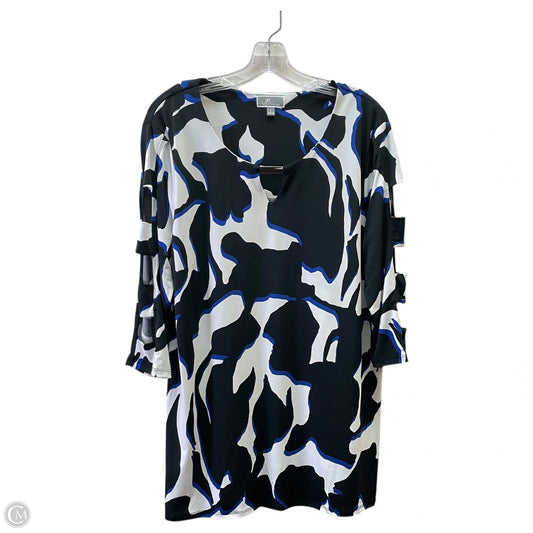 Top Short Sleeve By Jm Collections In Black & White, Size: L