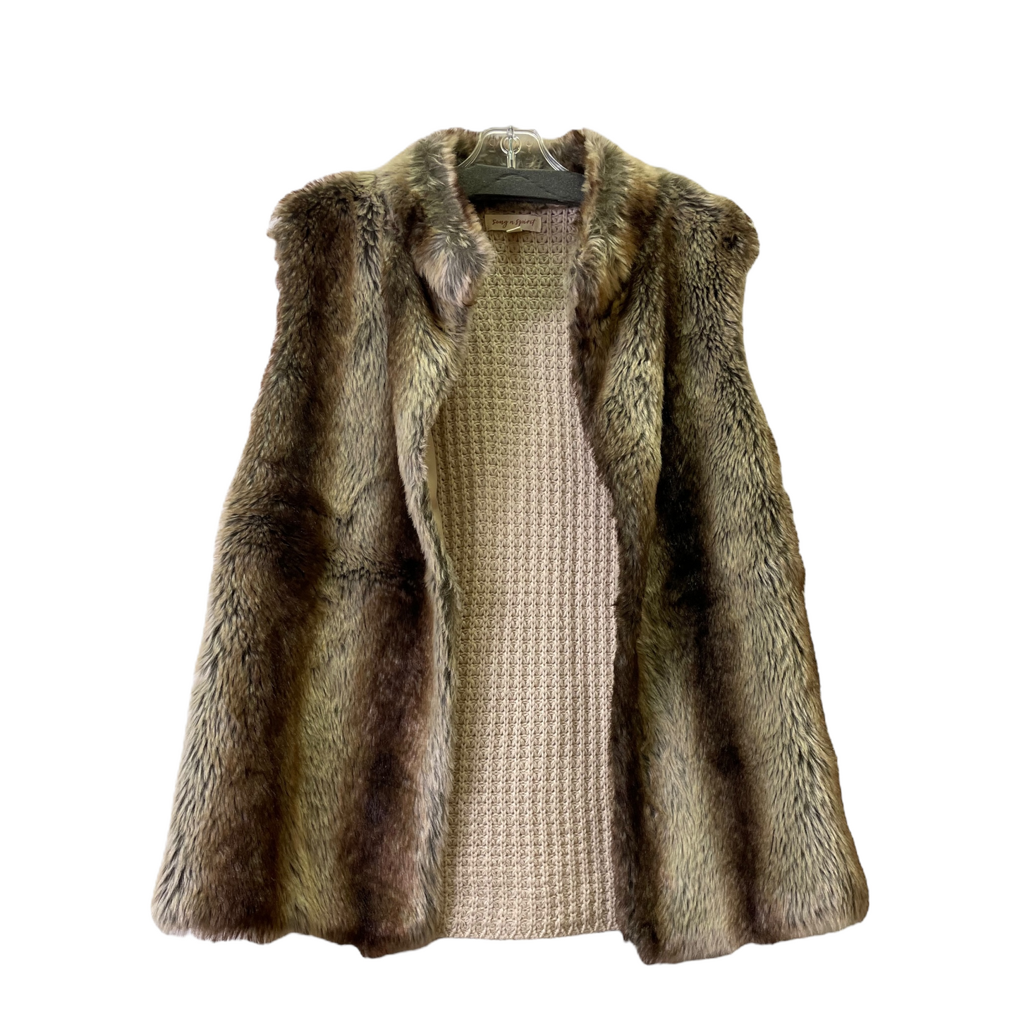 Vest Faux Fur & Sherpa By Cme In Brown, Size: L