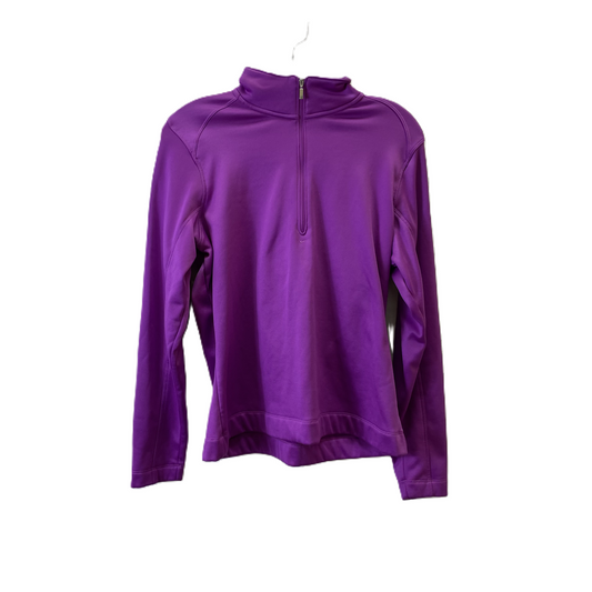 Athletic Top Long Sleeve Collar By Nike Apparel In Purple, Size: M