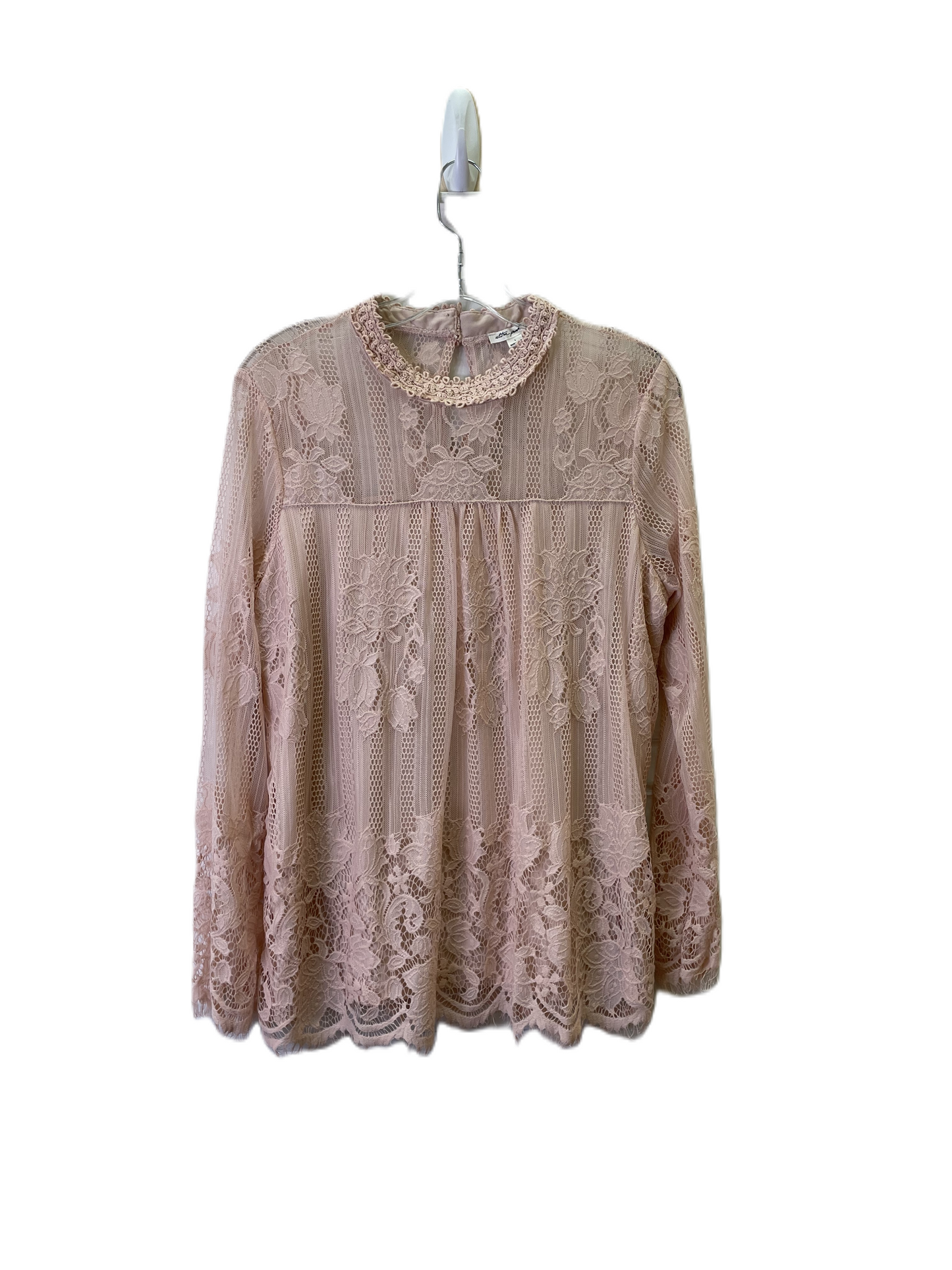 Top Long Sleeve Basic By Ultra Pink In Pink, Size: L