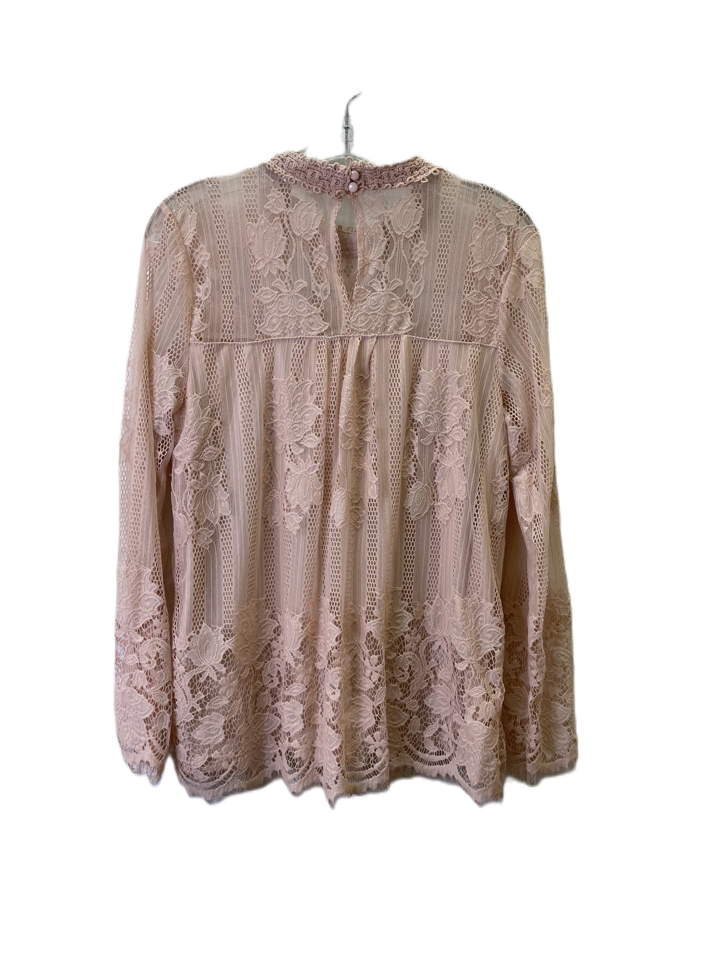 Top Long Sleeve Basic By Ultra Pink In Pink, Size: L