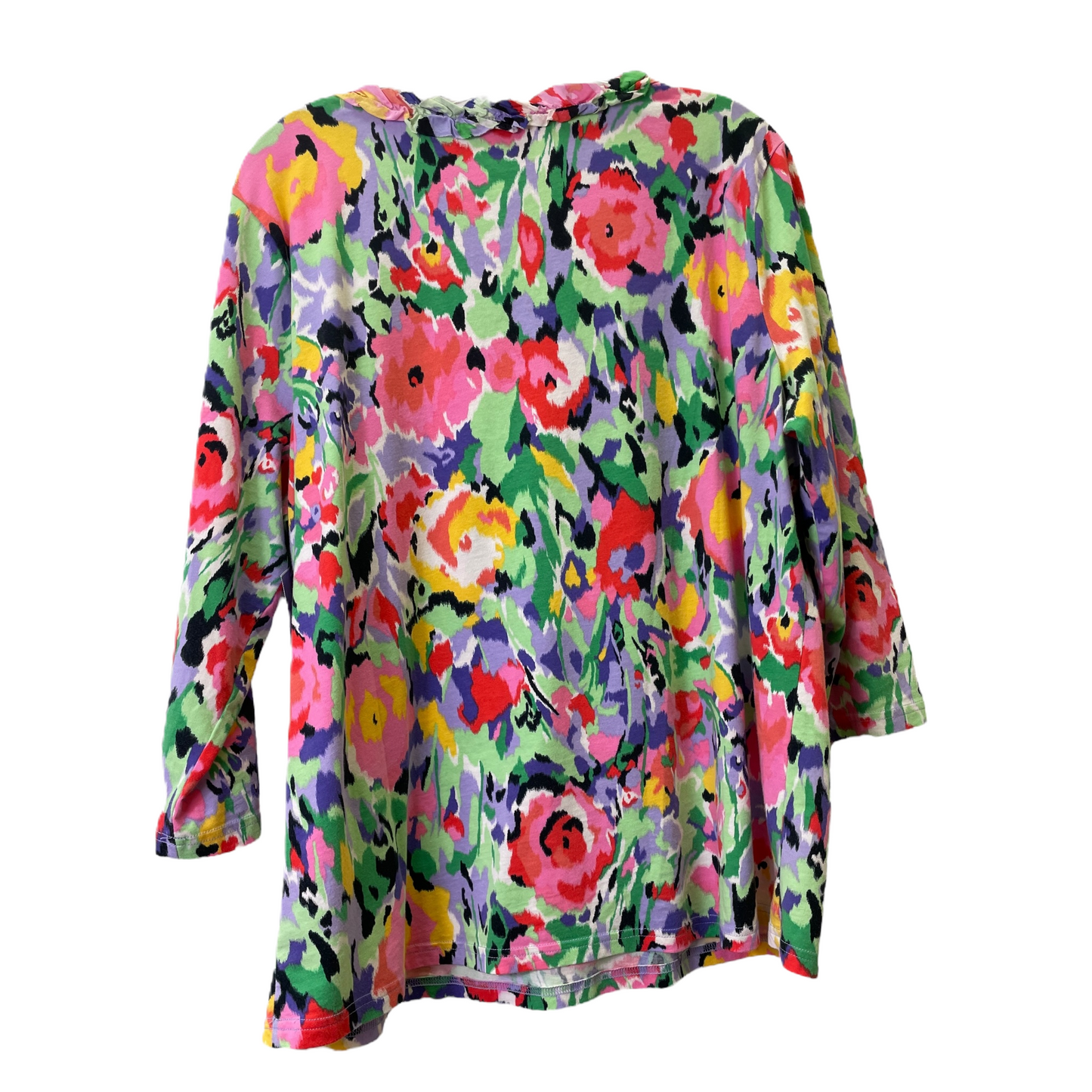 Rainbow Print Top 3/4 Sleeve Basic By Liz Claiborne, Size: 1x