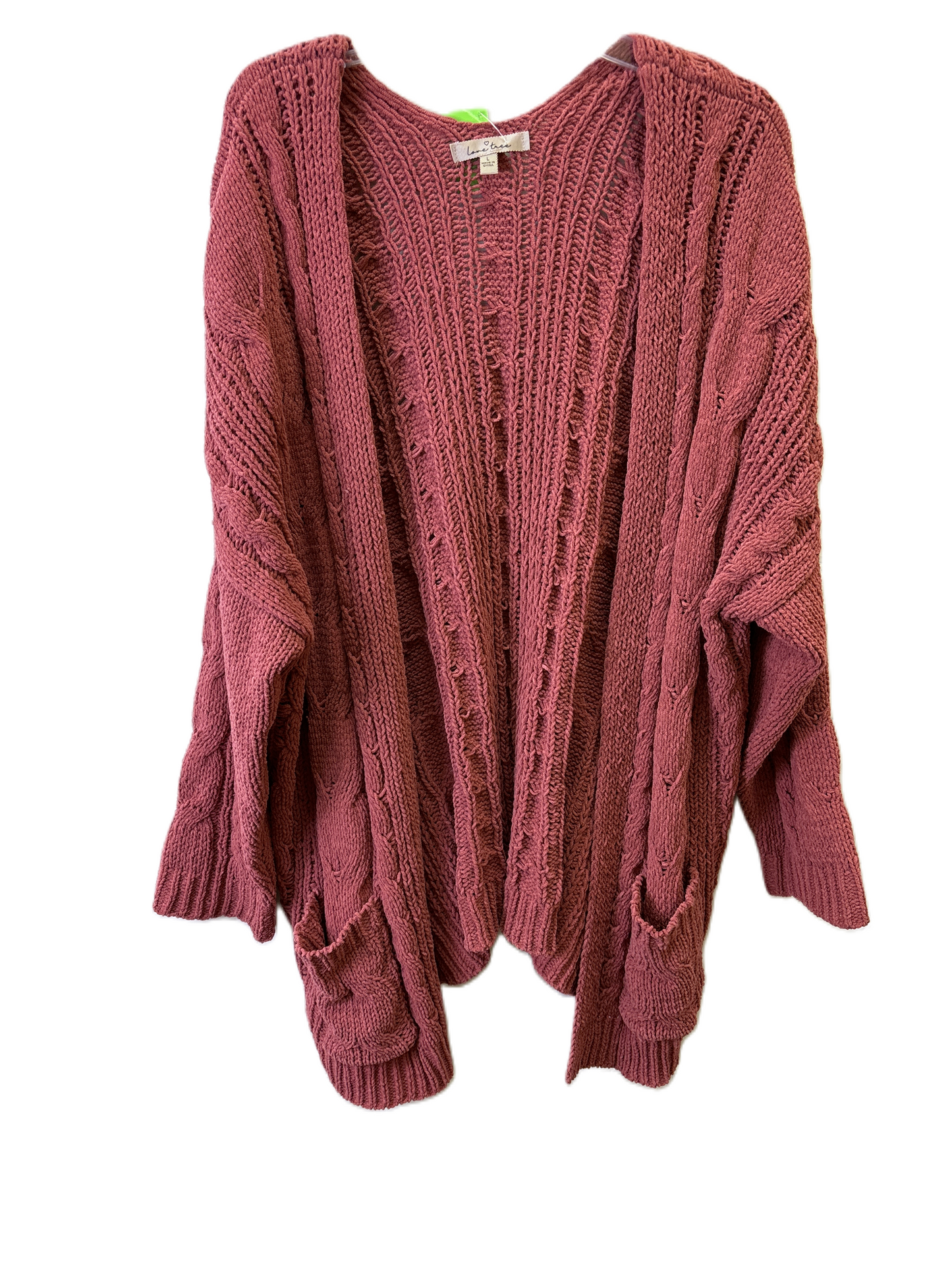 Sweater Cardigan By Love Tree In Mauve, Size: L